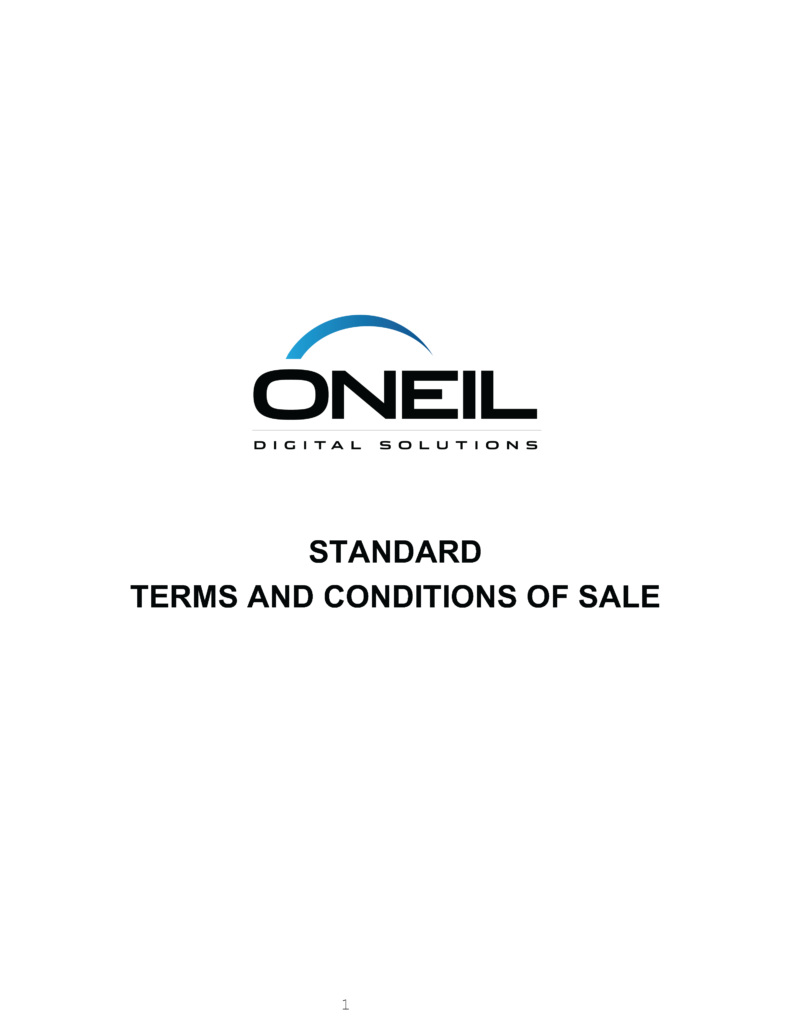 O'Neil Digital Solutions Terms & Conditions of Sale