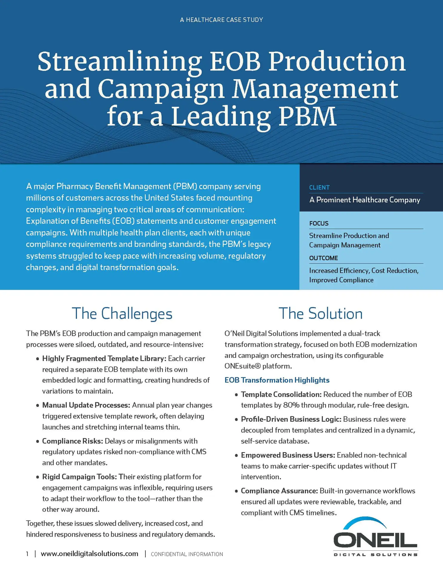 Streamlining EOB Production and Campaign Management for a Leading PBM