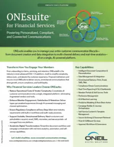 ONEsuite CCM + CX Platform for Financial Services