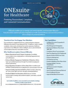 ONEsuite CCM + CX Platform for Healthcare